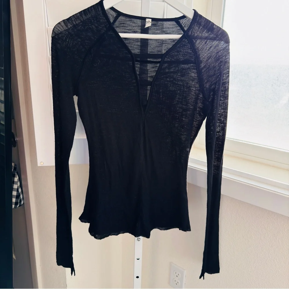 Freepeople. Intimately free. Size S. Sheer full sleeve with curved hem. NWOT - Picture 6 of 14